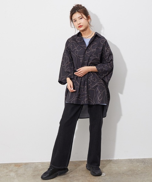 JUNRED（ジュンレッド）の「ラインアートペイントビックシャツ（シャツ/ブラウス・メンズ・ホワイト/ブラック/パープル系その他・M/L）」の13枚目の写真