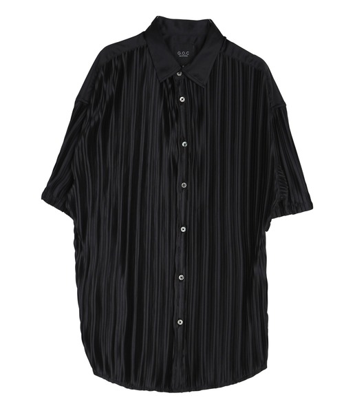 G.O.C(ジーオーシー)の「オーバーサイズプリーツ半袖ドルマンシャツ(シャツ/ブラウス・メンズ・グレー/ブラック・FREE)」の6枚目の写真