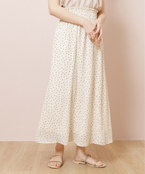flower（フラワー）の「スウィーティドットスカート（スカート・レディース・ベージュ/アイボリー・FREE）」の2枚目の写真