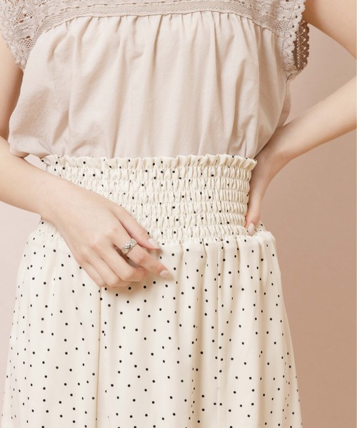 flower（フラワー）の「スウィーティドットスカート（スカート・レディース・ベージュ/アイボリー・FREE）」の11枚目の写真
