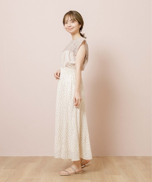 flower（フラワー）の「スウィーティドットスカート（スカート・レディース・ベージュ/アイボリー・FREE）」の8枚目の写真