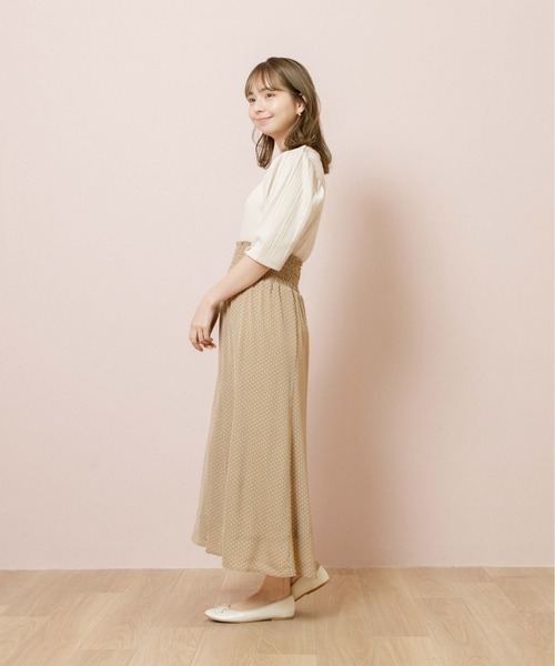 flower（フラワー）の「スウィーティドットスカート（スカート・レディース・ベージュ/アイボリー・FREE）」の15枚目の写真