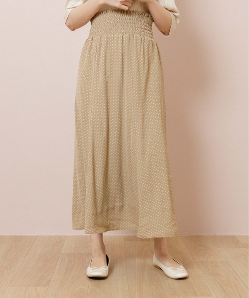flower（フラワー）の「スウィーティドットスカート（スカート・レディース・ベージュ/アイボリー・FREE）」の16枚目の写真