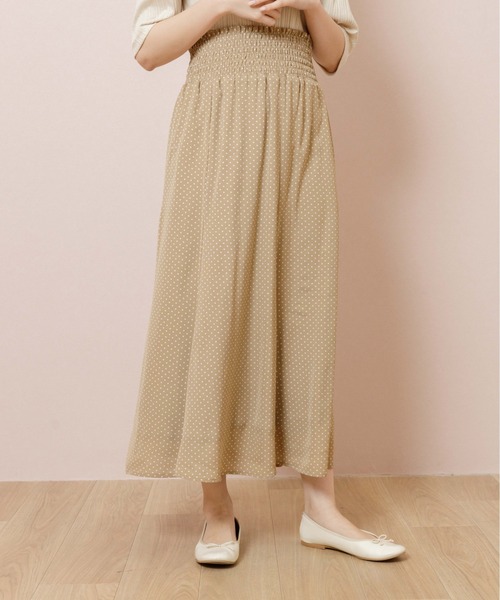 flower（フラワー）の「スウィーティドットスカート（スカート・レディース・ベージュ/アイボリー・FREE）」の17枚目の写真