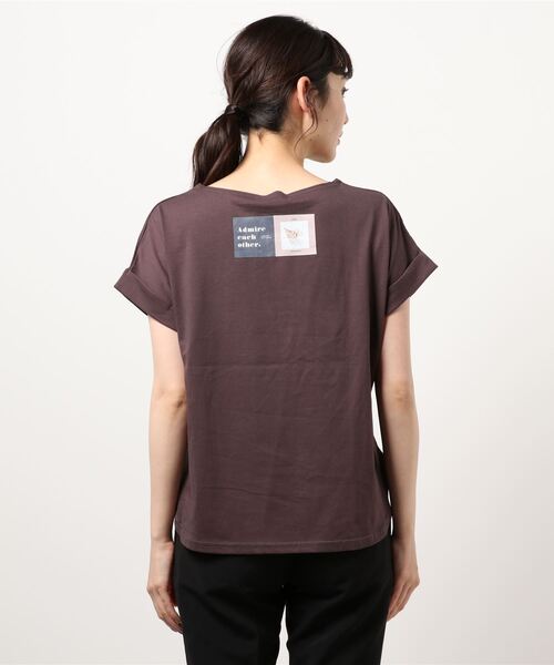 NICOLE white（ニコルホワイト）の「プリントＴシャツ（Tシャツ/カットソー・レディース・チャコールグレー/ブラウン/オフホワイト・FREE）」の9枚目の写真