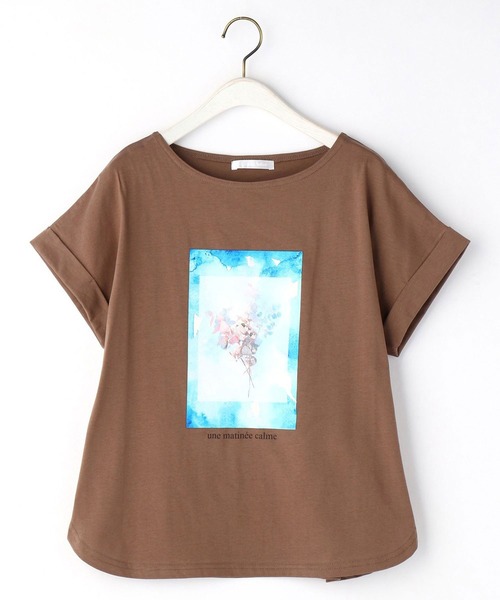 NICOLE white（ニコルホワイト）の「プリントＴシャツ（Tシャツ/カットソー・レディース・チャコールグレー/ブラウン/オフホワイト・FREE）」の4枚目の写真