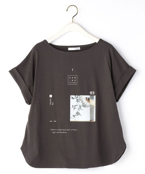 NICOLE white（ニコルホワイト）の「プリントＴシャツ（Tシャツ/カットソー・レディース・チャコールグレー/ブラウン/オフホワイト・FREE）」の13枚目の写真