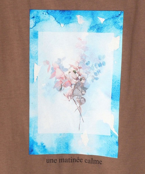 NICOLE white（ニコルホワイト）の「プリントＴシャツ（Tシャツ/カットソー・レディース・チャコールグレー/ブラウン/オフホワイト・FREE）」の5枚目の写真