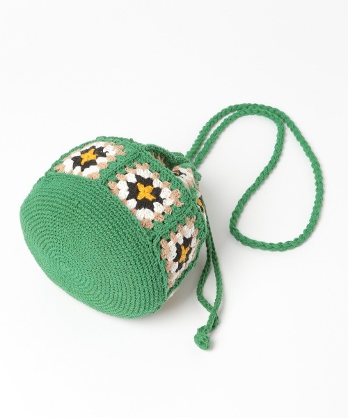 LOWRYS FARM（ローリーズファーム）の「クロシェニットＢＡＧ　953362（ショルダーバッグ・レディース・ブラック/グリーン・FREE）」の12枚目の写真