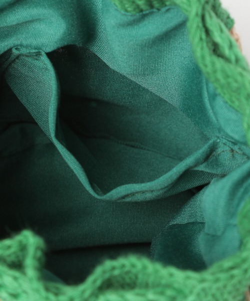 LOWRYS FARM（ローリーズファーム）の「クロシェニットＢＡＧ　953362（ショルダーバッグ・レディース・ブラック/グリーン・FREE）」の5枚目の写真