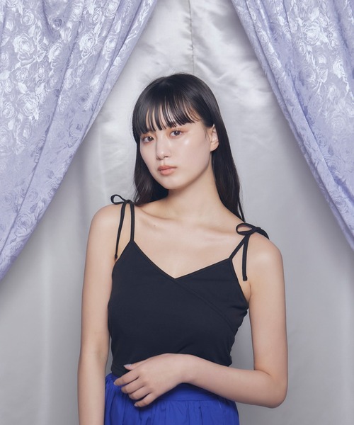 Romansual（ロマンシュアル）の「Romansual/ショルダーリボンカップインキャミソール（キャミソール・レディース・ブラック・FREE）」の2枚目の写真