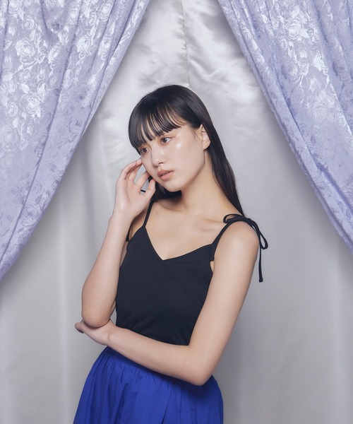 Romansual（ロマンシュアル）の「Romansual/ショルダーリボンカップインキャミソール（キャミソール・レディース・ブラック・FREE）」の3枚目の写真