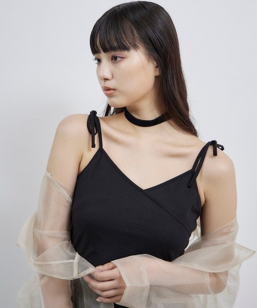 Romansual（ロマンシュアル）の「Romansual/ショルダーリボンカップインキャミソール（キャミソール・レディース・ブラック・FREE）」の6枚目の写真