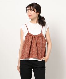 ehka sopo | 前後2WAY小花キャミ＆Tシャツセット(アンサンブル)