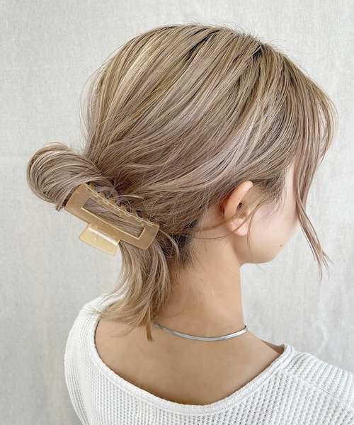 kutir（クティール）の「ビッグスクエアバンスクリップ（バレッタ/ヘアクリップ・レディース・ライトグレー/ライトグリーン/モカ/ラベンダー/ライトベージュ/ライトピンク・FREE）」の3枚目の写真