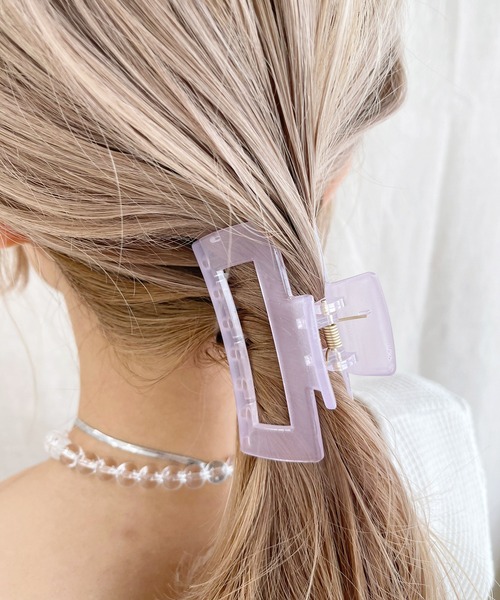 kutir（クティール）の「ビッグスクエアバンスクリップ（バレッタ/ヘアクリップ・レディース・ライトグレー/ライトグリーン/モカ/ラベンダー/ライトベージュ/ライトピンク・FREE）」の17枚目の写真