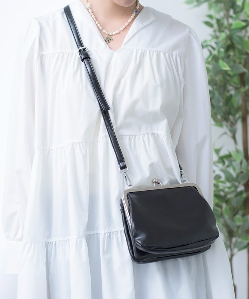 SETUP7（セットアップセブン）の「【SETUP7】フェイクレザー レトロがま口ミニショルダー SCCH17（ショルダーバッグ・レディース・ブラック/ブラウン/パープル・FREE）」の4枚目の写真