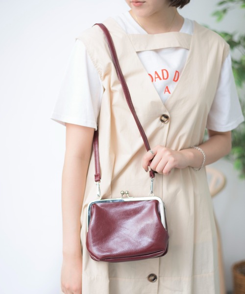 SETUP7（セットアップセブン）の「【SETUP7】フェイクレザー レトロがま口ミニショルダー SCCH17（ショルダーバッグ・レディース・ブラック/ブラウン/パープル・FREE）」の5枚目の写真