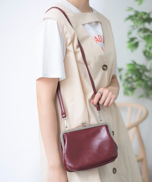 SETUP7（セットアップセブン）の「【SETUP7】フェイクレザー レトロがま口ミニショルダー SCCH17（ショルダーバッグ・レディース・ブラック/ブラウン/パープル・FREE）」の6枚目の写真