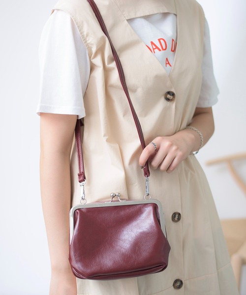 SETUP7（セットアップセブン）の「【SETUP7】フェイクレザー レトロがま口ミニショルダー SCCH17（ショルダーバッグ・レディース・ブラック/ブラウン/パープル・FREE）」の7枚目の写真