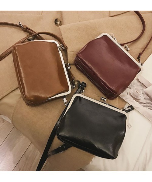 SETUP7（セットアップセブン）の「【SETUP7】フェイクレザー レトロがま口ミニショルダー SCCH17（ショルダーバッグ・レディース・ブラック/ブラウン/パープル・FREE）」の8枚目の写真