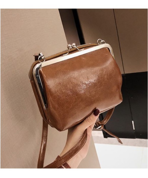 SETUP7（セットアップセブン）の「【SETUP7】フェイクレザー レトロがま口ミニショルダー SCCH17（ショルダーバッグ・レディース・ブラック/ブラウン/パープル・FREE）」の11枚目の写真