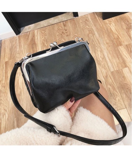 SETUP7（セットアップセブン）の「【SETUP7】フェイクレザー レトロがま口ミニショルダー SCCH17（ショルダーバッグ・レディース・ブラック/ブラウン/パープル・FREE）」の10枚目の写真