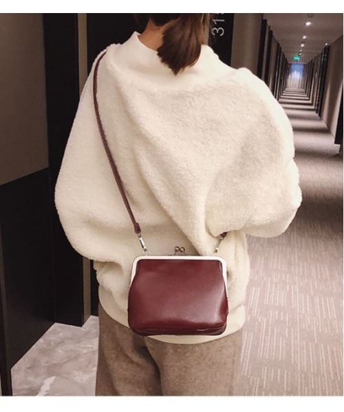 SETUP7（セットアップセブン）の「【SETUP7】フェイクレザー レトロがま口ミニショルダー SCCH17（ショルダーバッグ・レディース・ブラック/ブラウン/パープル・FREE）」の12枚目の写真