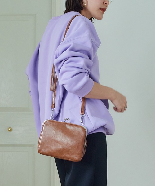 セール】【SETUP7】フェイクレザー レトロがま口ミニショルダー