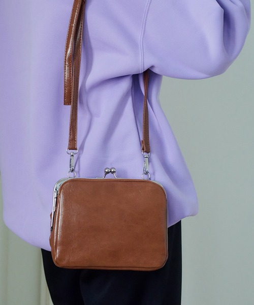 SETUP7（セットアップセブン）の「【SETUP7】フェイクレザー レトロがま口ミニショルダー SCCH17（ショルダーバッグ・レディース・ブラック/ブラウン/パープル・FREE）」の21枚目の写真