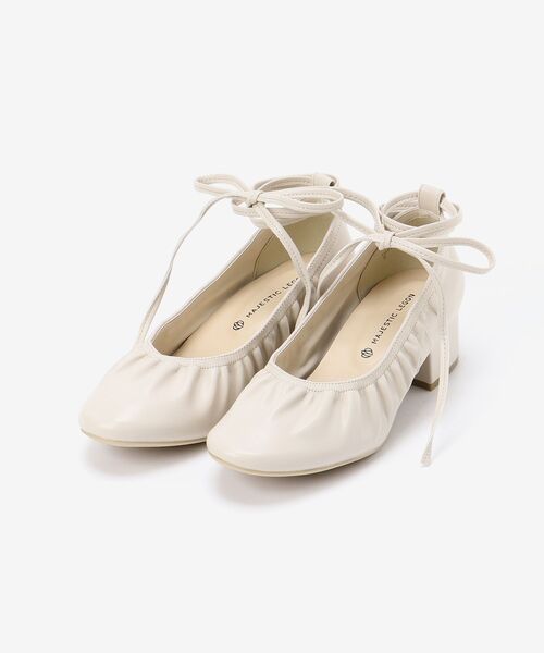 MAJESTIC LEGON(マジェスティックレゴン)の「アンクルリボンギャザーパンプス(パンプス・レディース・アイボリー/グレー/ブラック・SMALL/MEDIUM/LARGE/X-LARGE)」の6枚目の写真