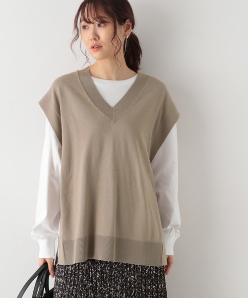 GLOBAL WORK（グローバルワーク）の「サイドベルトニットベスト/956230（ベスト・レディース・ブラック/グレー系その他/モカ・FREE）」の3枚目の写真