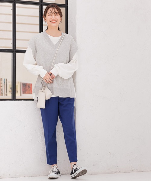 GLOBAL WORK（グローバルワーク）の「サイドベルトニットベスト/956230（ベスト・レディース・ブラック/グレー系その他/モカ・FREE）」の8枚目の写真