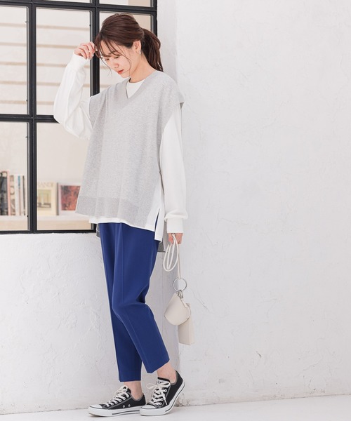 GLOBAL WORK（グローバルワーク）の「サイドベルトニットベスト/956230（ベスト・レディース・ブラック/グレー系その他/モカ・FREE）」の9枚目の写真