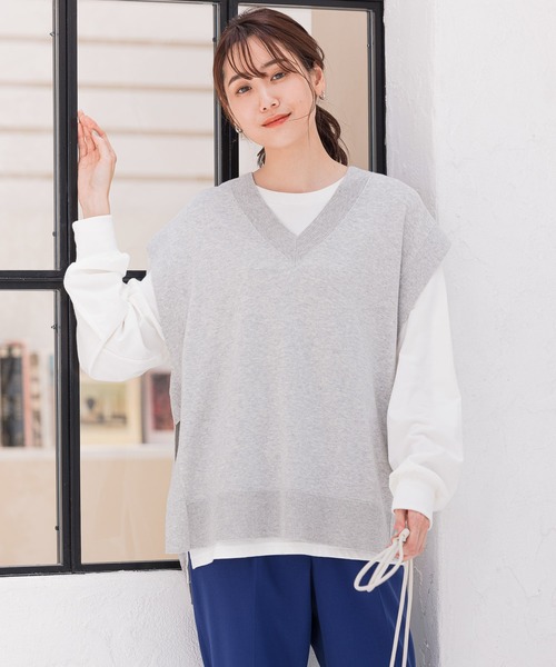 GLOBAL WORK（グローバルワーク）の「サイドベルトニットベスト/956230（ベスト・レディース・ブラック/グレー系その他/モカ・FREE）」の10枚目の写真