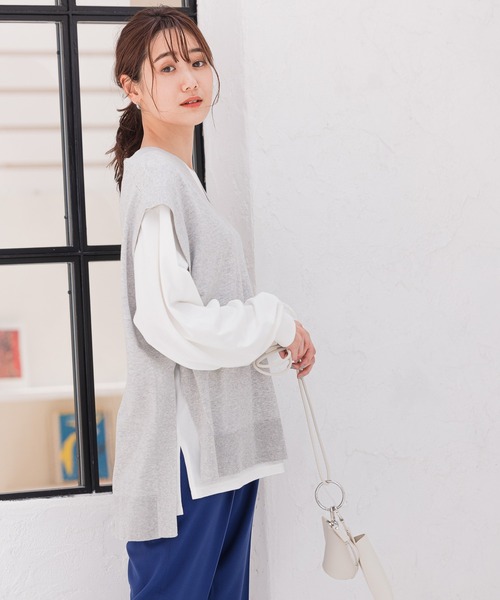 GLOBAL WORK（グローバルワーク）の「サイドベルトニットベスト/956230（ベスト・レディース・ブラック/グレー系その他/モカ・FREE）」の11枚目の写真