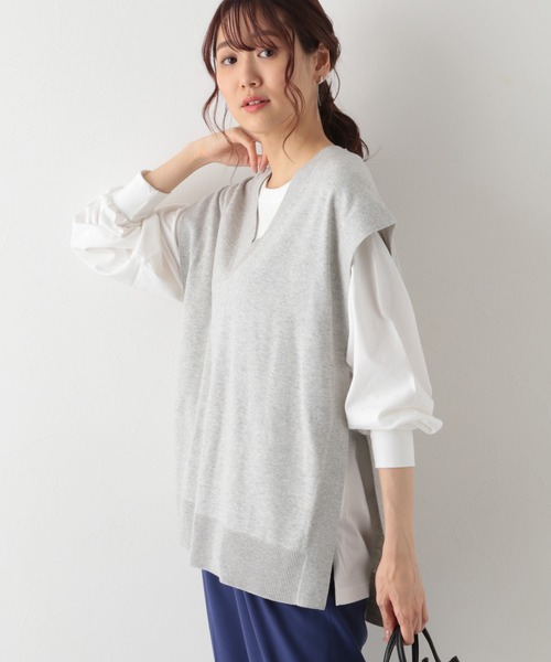 GLOBAL WORK（グローバルワーク）の「サイドベルトニットベスト/956230（ベスト・レディース・ブラック/グレー系その他/モカ・FREE）」の13枚目の写真