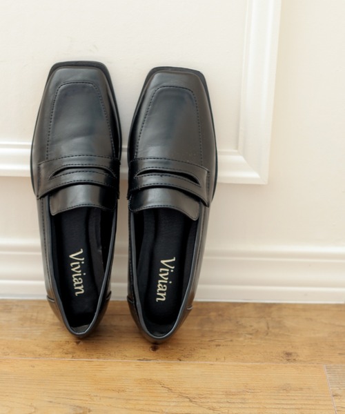 VIVIAN（ヴィヴィアン）の「スクエアトゥコインローファー（ローファー・レディース・ストーン/ゼブラ/ホワイト×ライム/ブラック系その他2/ブラウン系その他5・LL/S/M/L）」の20枚目の写真