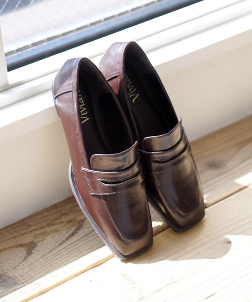 VIVIAN（ヴィヴィアン）の「スクエアトゥコインローファー（ローファー・レディース・ストーン/ゼブラ/ホワイト×ライム/ブラック系その他2/ブラウン系その他5・LL/S/M/L）」の22枚目の写真