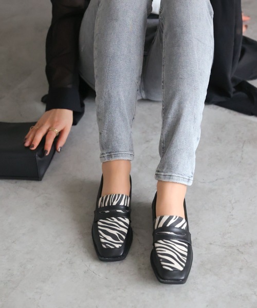 VIVIAN（ヴィヴィアン）の「スクエアトゥコインローファー（ローファー・レディース・ストーン/ゼブラ/ホワイト×ライム/ブラック系その他2/ブラウン系その他5・LL/S/M/L）」の17枚目の写真