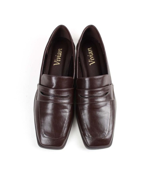 VIVIAN（ヴィヴィアン）の「スクエアトゥコインローファー（ローファー・レディース・ストーン/ゼブラ/ホワイト×ライム/ブラック系その他2/ブラウン系その他5・LL/S/M/L）」の8枚目の写真