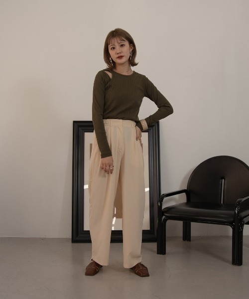 Amiur(エミレ)の「double belt pants(その他パンツ・レディース・ブラック/テラコッタ/アイボリー・M/S)」の5枚目の写真