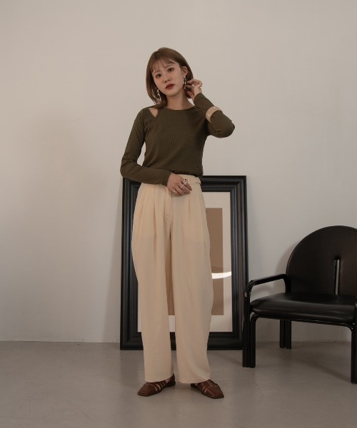 Amiur(エミレ)の「double belt pants(その他パンツ・レディース・ブラック/テラコッタ/アイボリー・M/S)」の9枚目の写真
