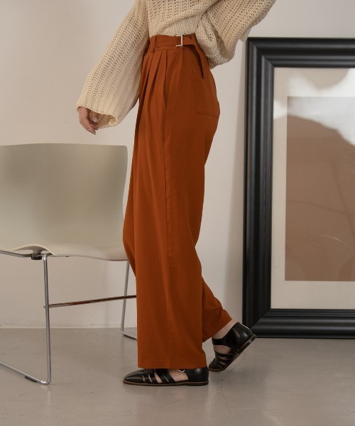 Amiur(エミレ)の「double belt pants(その他パンツ・レディース・ブラック/テラコッタ/アイボリー・M/S)」の7枚目の写真