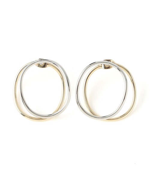 CAST:（キャストコロン）の「バイカラーサークルピアス（ピアス（両耳用）・レディース・シルバー・FREE）」の2枚目の写真