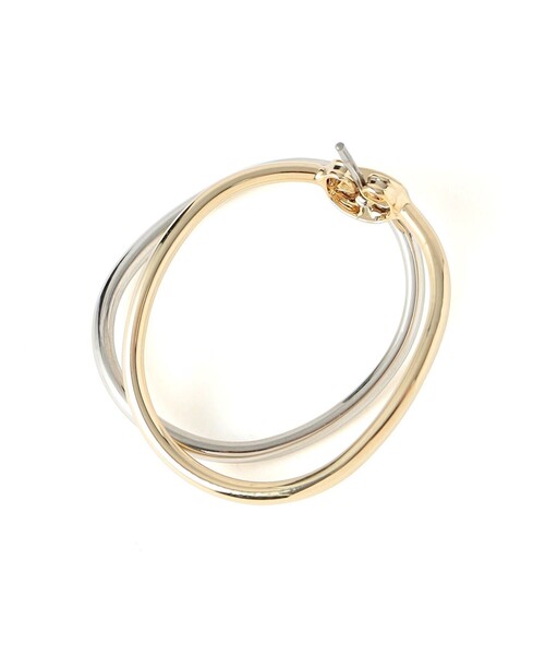 CAST:（キャストコロン）の「バイカラーサークルピアス（ピアス（両耳用）・レディース・シルバー・FREE）」の4枚目の写真