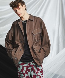 MAISON SPECIAL | 《ユニセックスアイテム》FINX COTTON/フィンクスコットン ステッチワークプライムオーバーミリタリーシャツブルゾン 【MAISON SPECIAL/メゾンスペシャル】(シャツ/ブラウス)