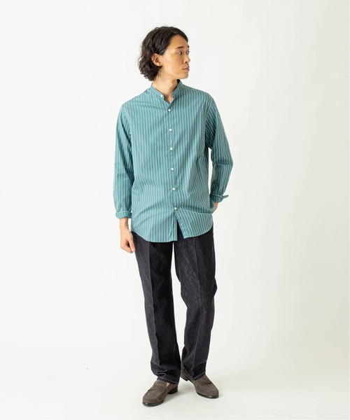 EDIFICE（エディフィス）の「ストライプ バンドカラー シャツ（シャツ/ブラウス・メンズ・ネイビー/グリーン/アイボリー・SMALL/MEDIUM/LARGE/X-LARGE）」の16枚目の写真