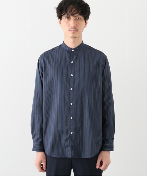 EDIFICE（エディフィス）の「ストライプ バンドカラー シャツ（シャツ/ブラウス・メンズ・ネイビー/グリーン/アイボリー・SMALL/MEDIUM/LARGE/X-LARGE）」の9枚目の写真
