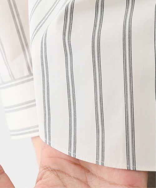 EDIFICE（エディフィス）の「ストライプ バンドカラー シャツ（シャツ/ブラウス・メンズ・ネイビー/グリーン/アイボリー・SMALL/MEDIUM/LARGE/X-LARGE）」の7枚目の写真